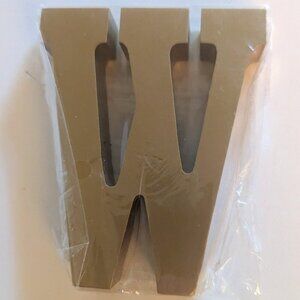 NWT Gold Letter 'W' Wood Sign Classic Typeface Alphabet Michaels Home Wall Decor